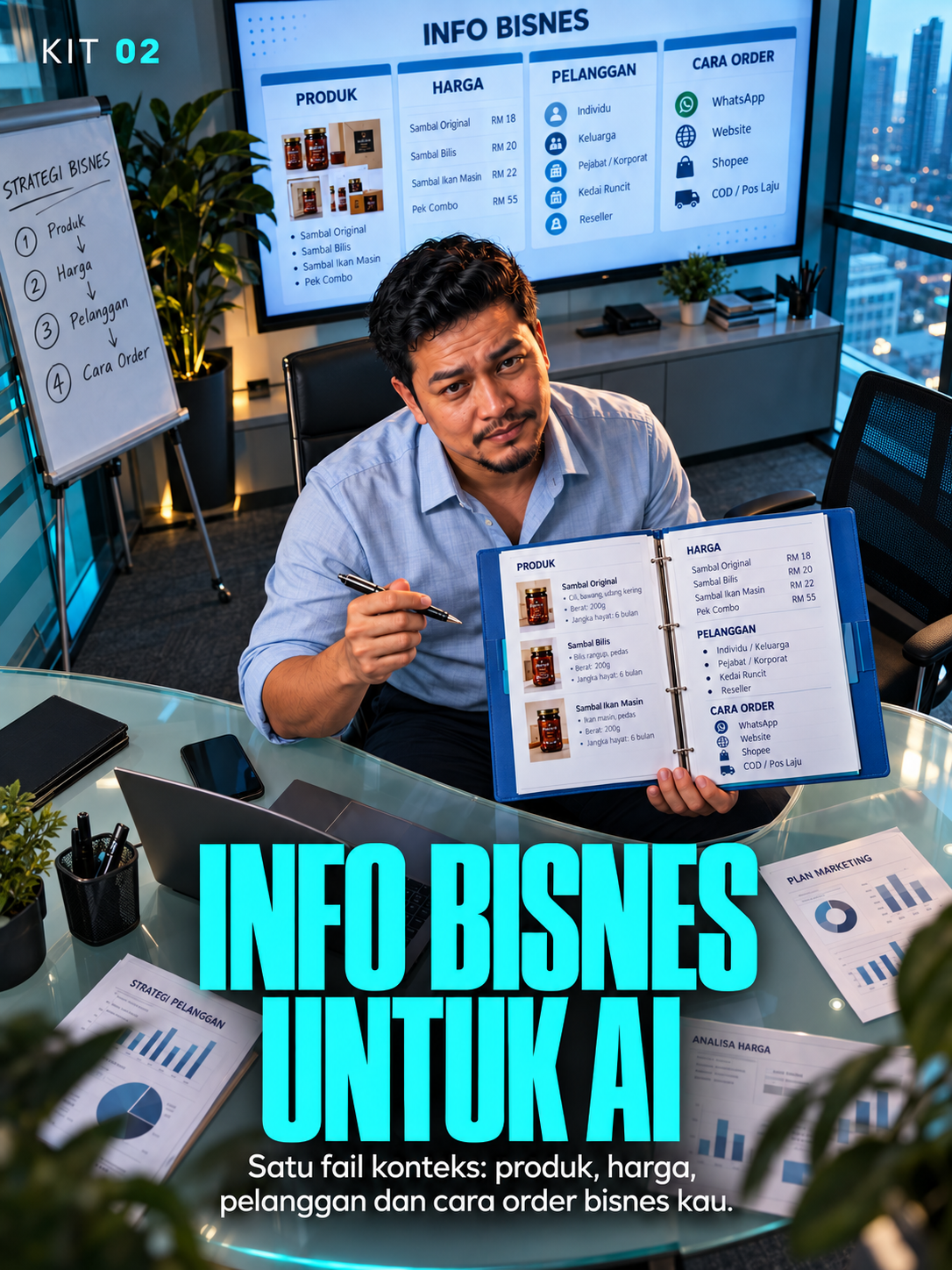 Kit 02: Info Bisnes untuk AI — watak owner di ruang kerja mengikut role