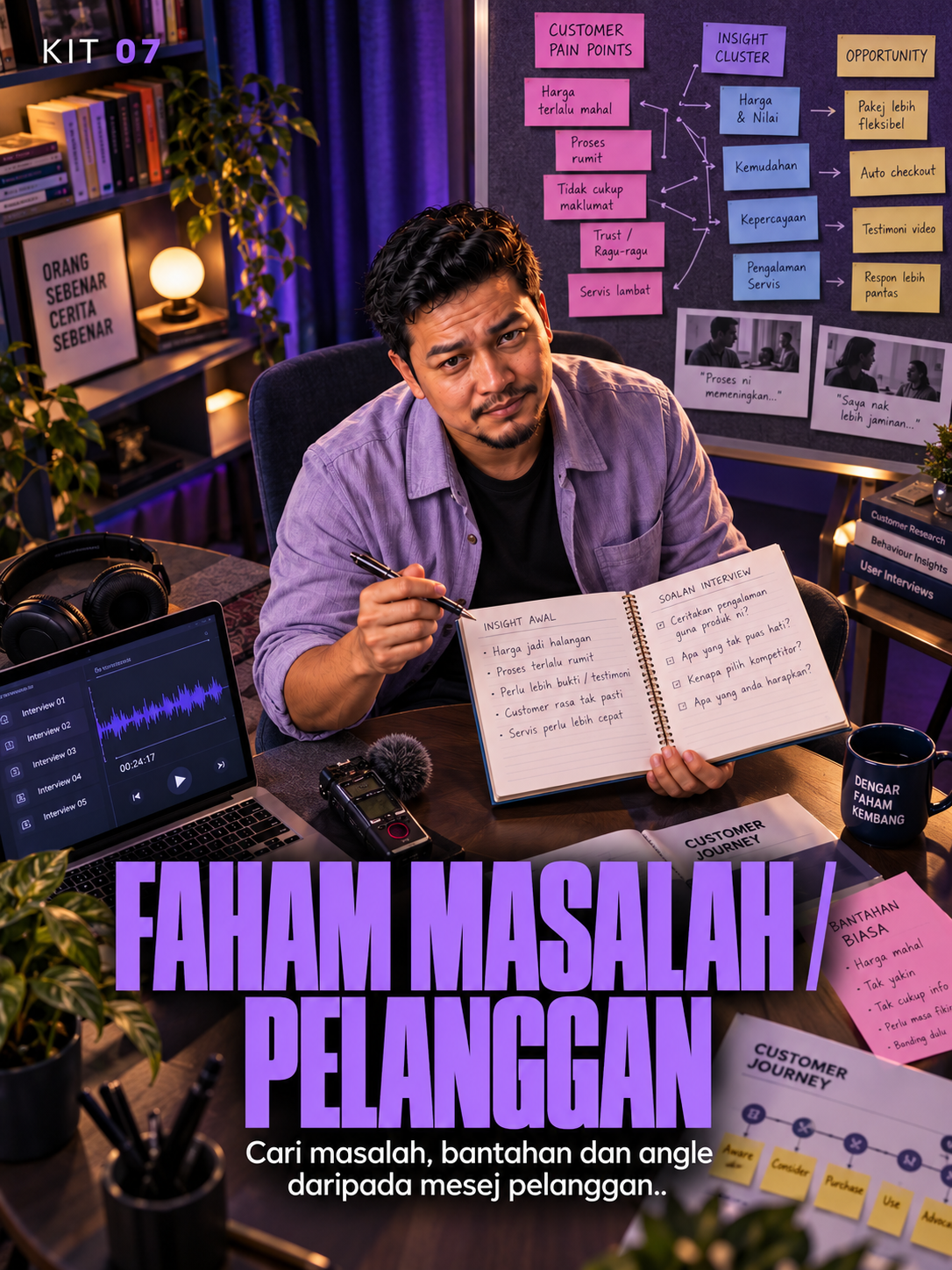 Kit 07: Faham Masalah Pelanggan — watak owner di ruang kerja mengikut role