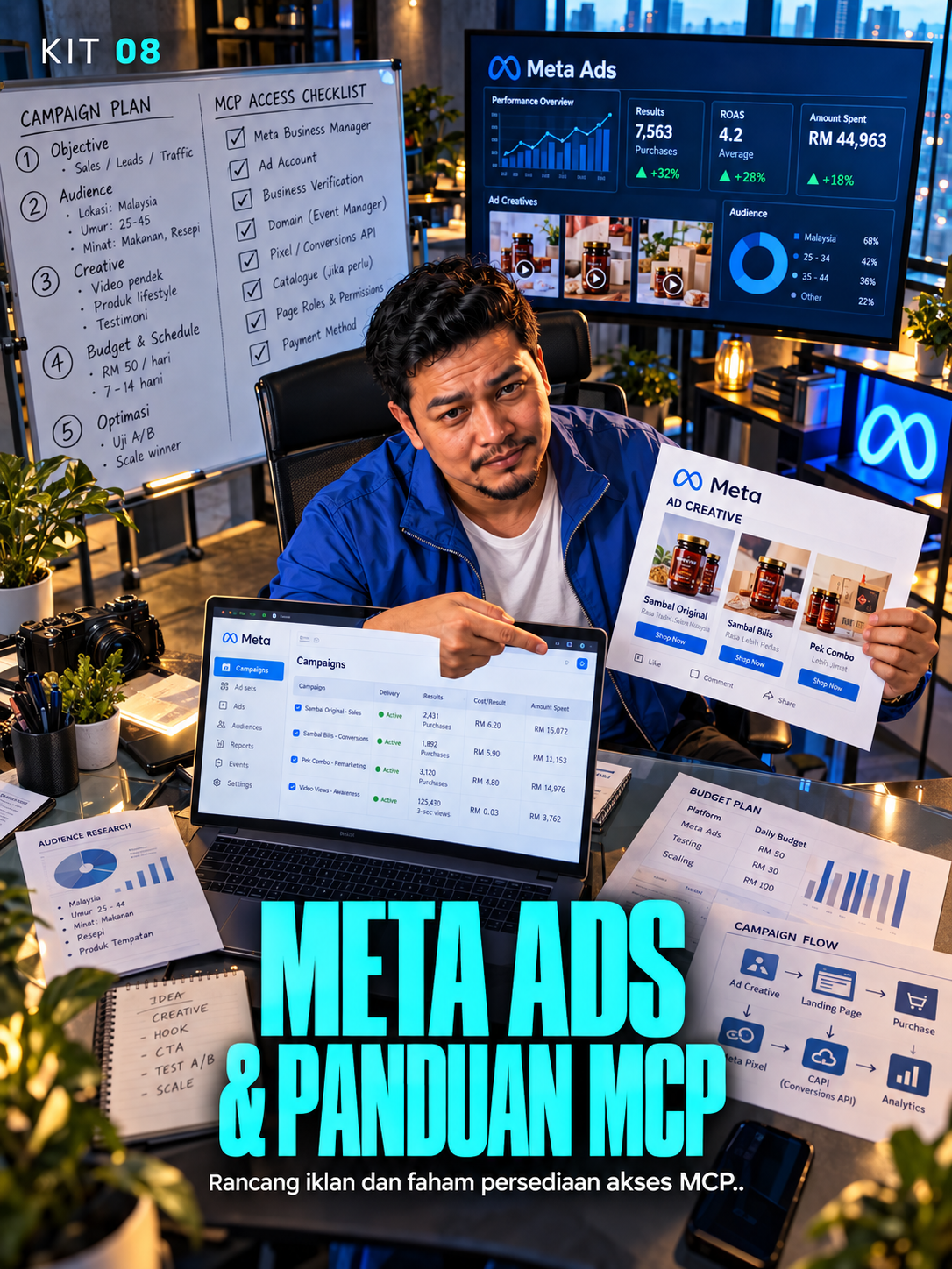 Kit 08: Meta Ads & Panduan MCP — watak owner di ruang kerja mengikut role